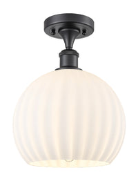 Ballston Semi-Flush Mount White Glass Brass