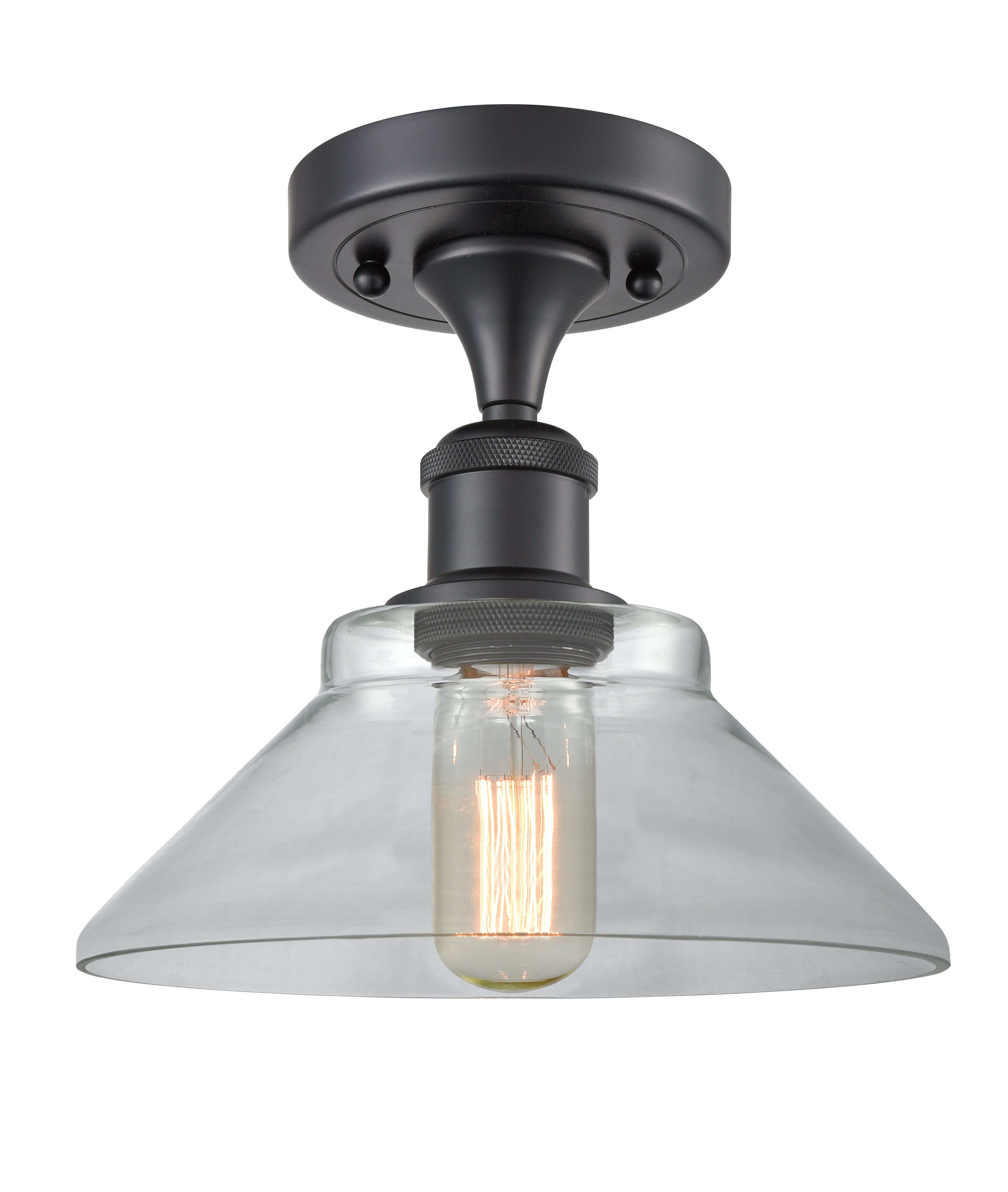 Ballston Semi-Flush Mount White Cast Brass
