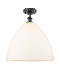 Ballston Semi-Flush Mount White Chrome Brass