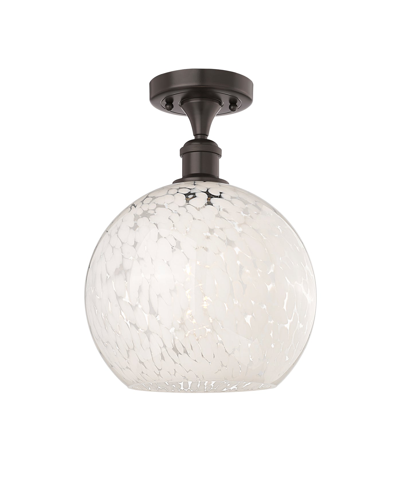 Ballston Semi-Flush Mount White Polished Chrome