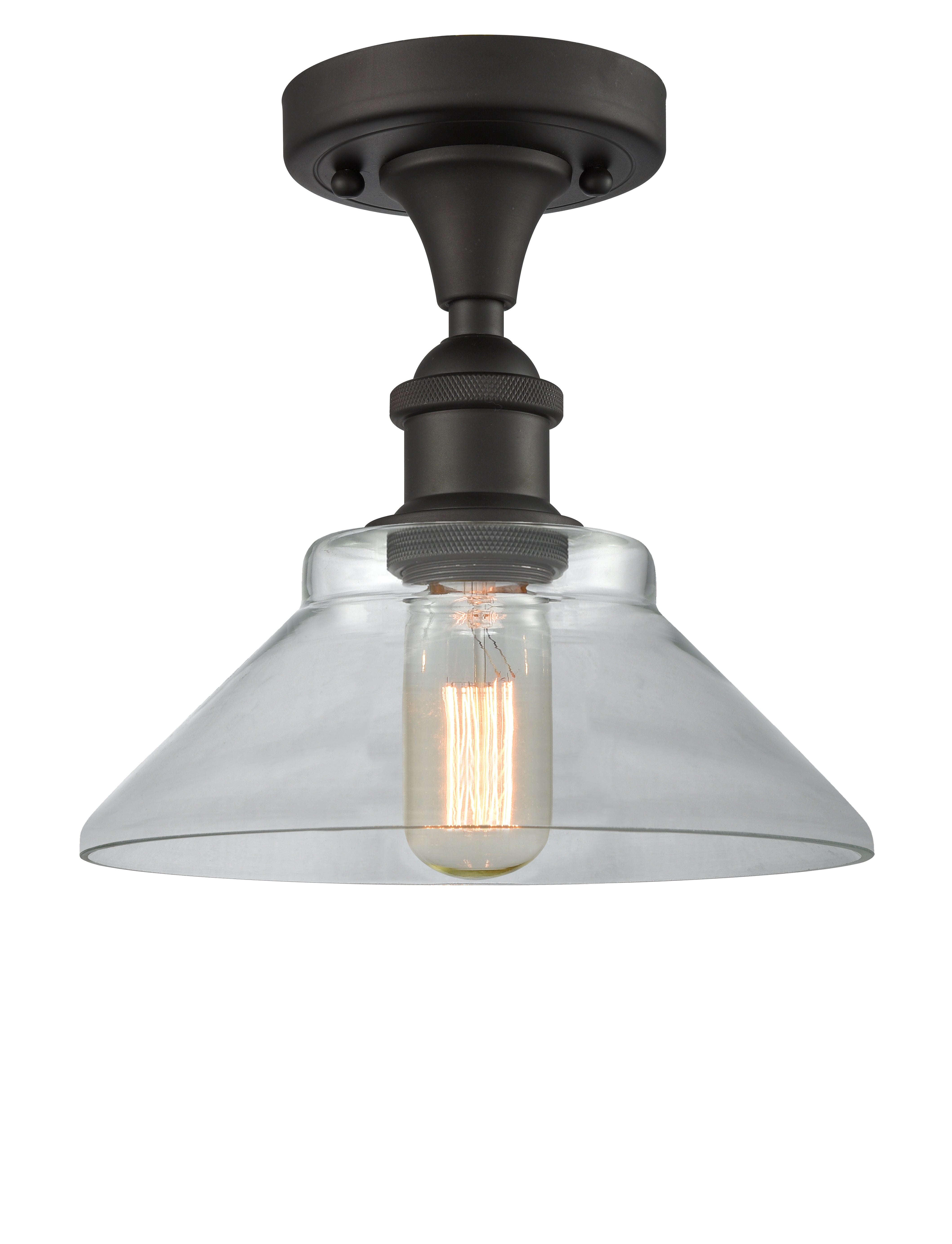 Ballston Semi-Flush Mount White Cast Brass