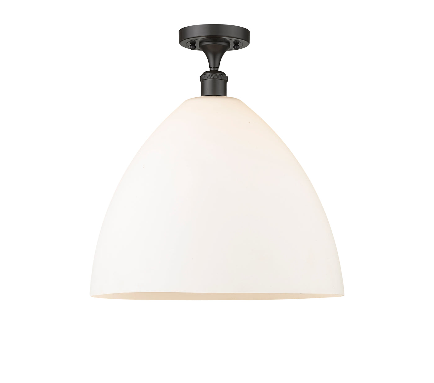 Ballston Semi-Flush Mount White Chrome Brass