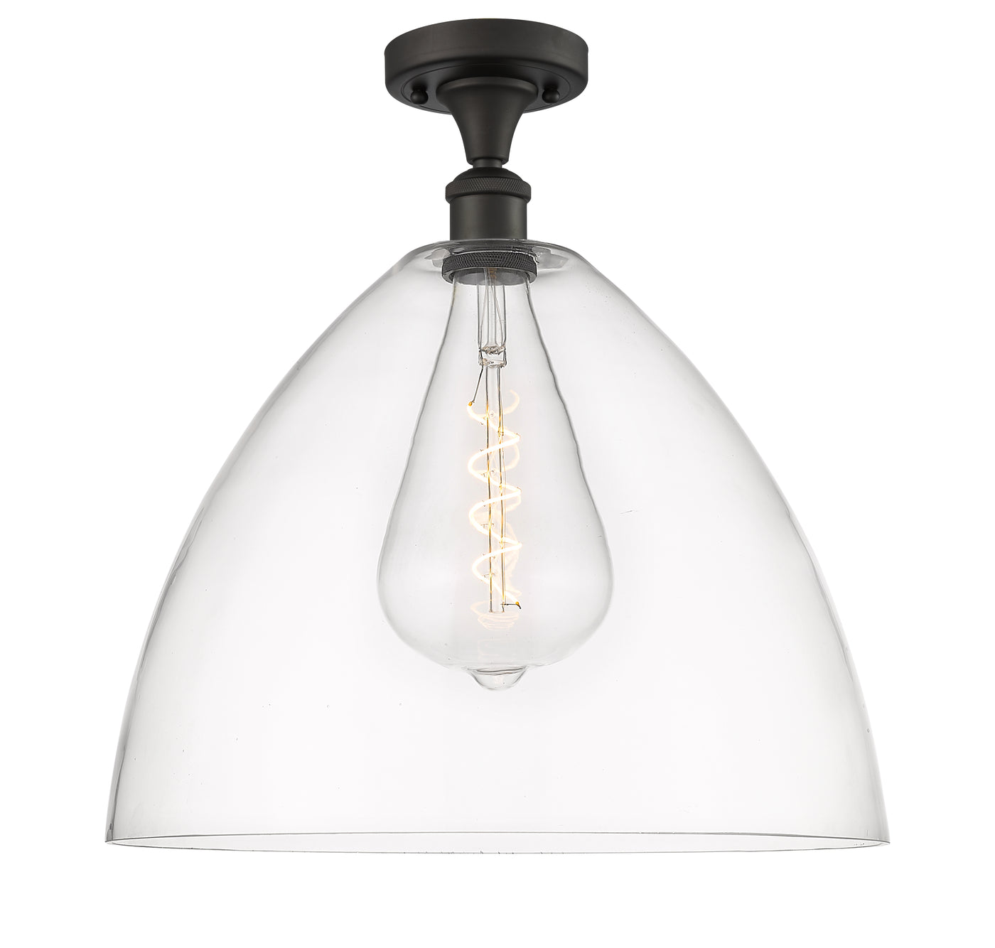 Ballston Semi-Flush Mount White Chrome Brass