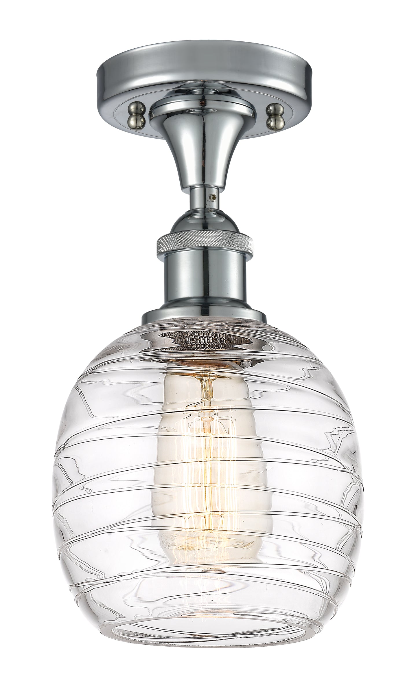 Ballston Semi-Flush Mount White Chrome
