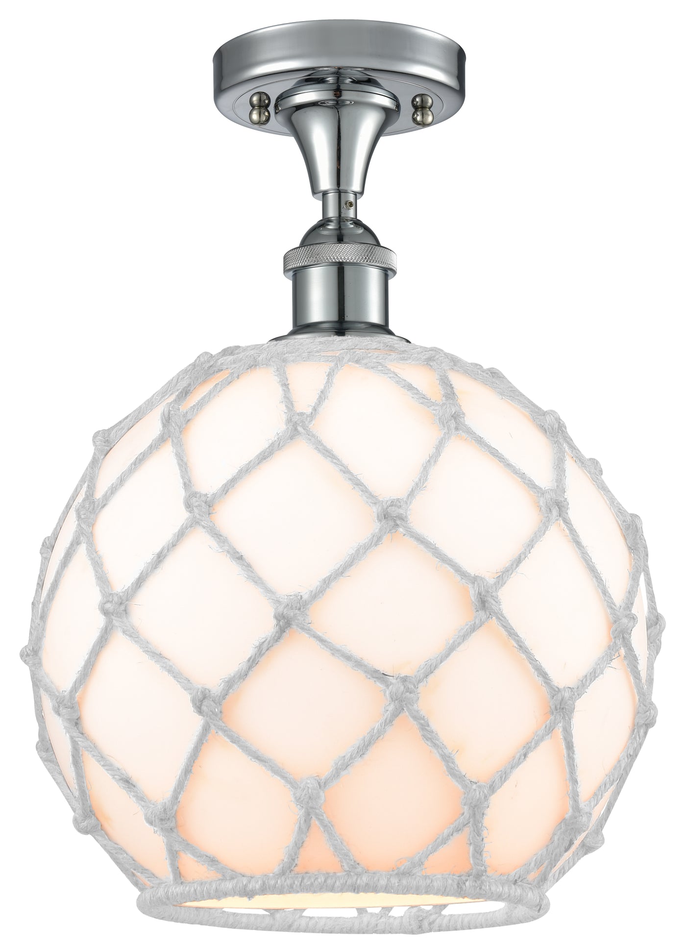 Ballston Semi-Flush Mount White Chrome