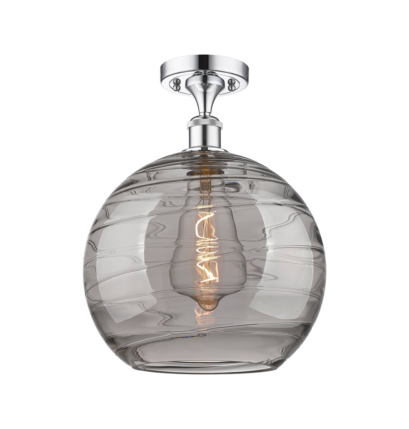 Ballston Semi-Flush Mount Chrome White