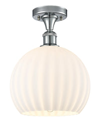 Ballston Semi-Flush Mount White Glass Brass