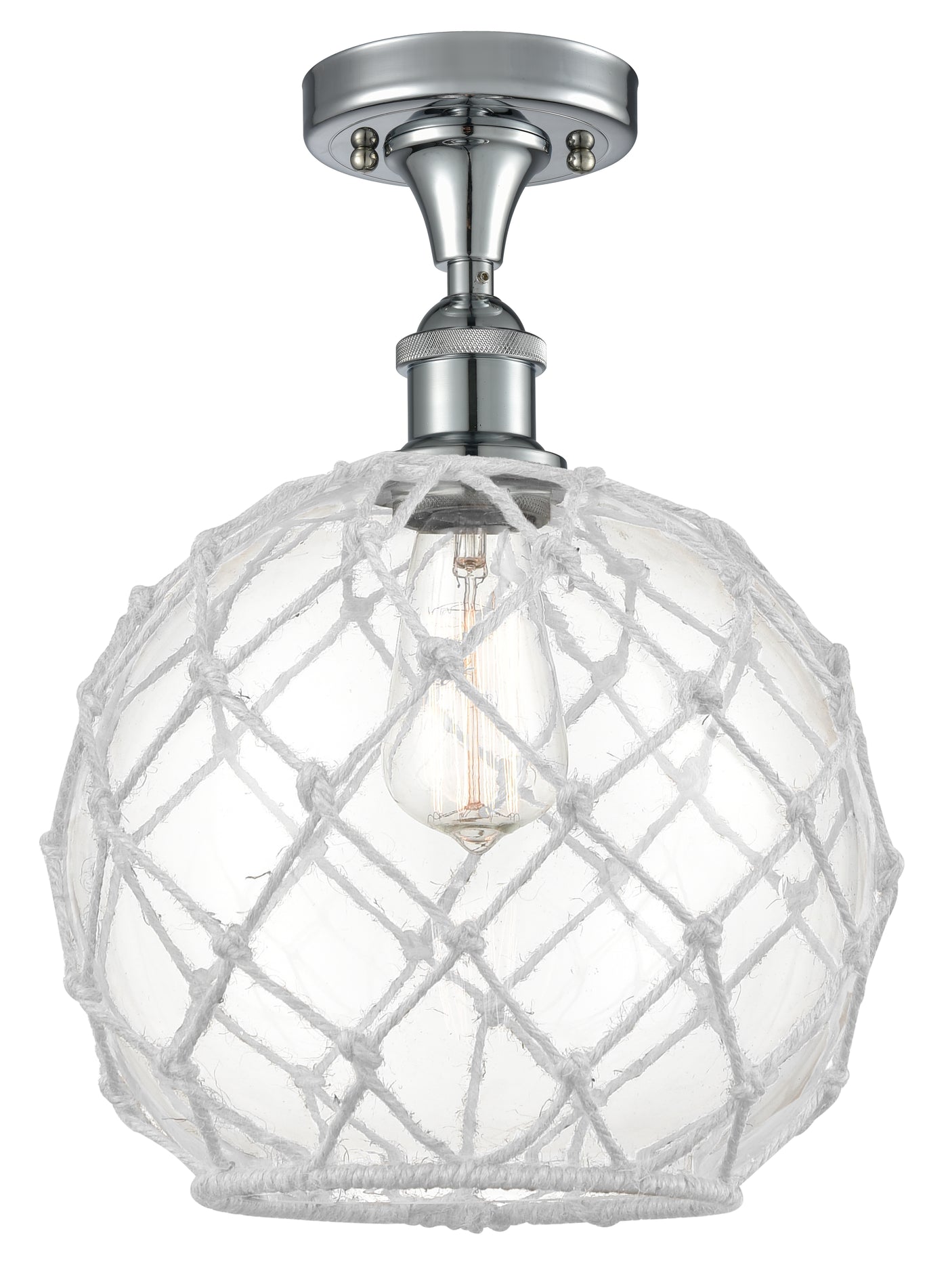 Ballston Semi-Flush Mount White Chrome