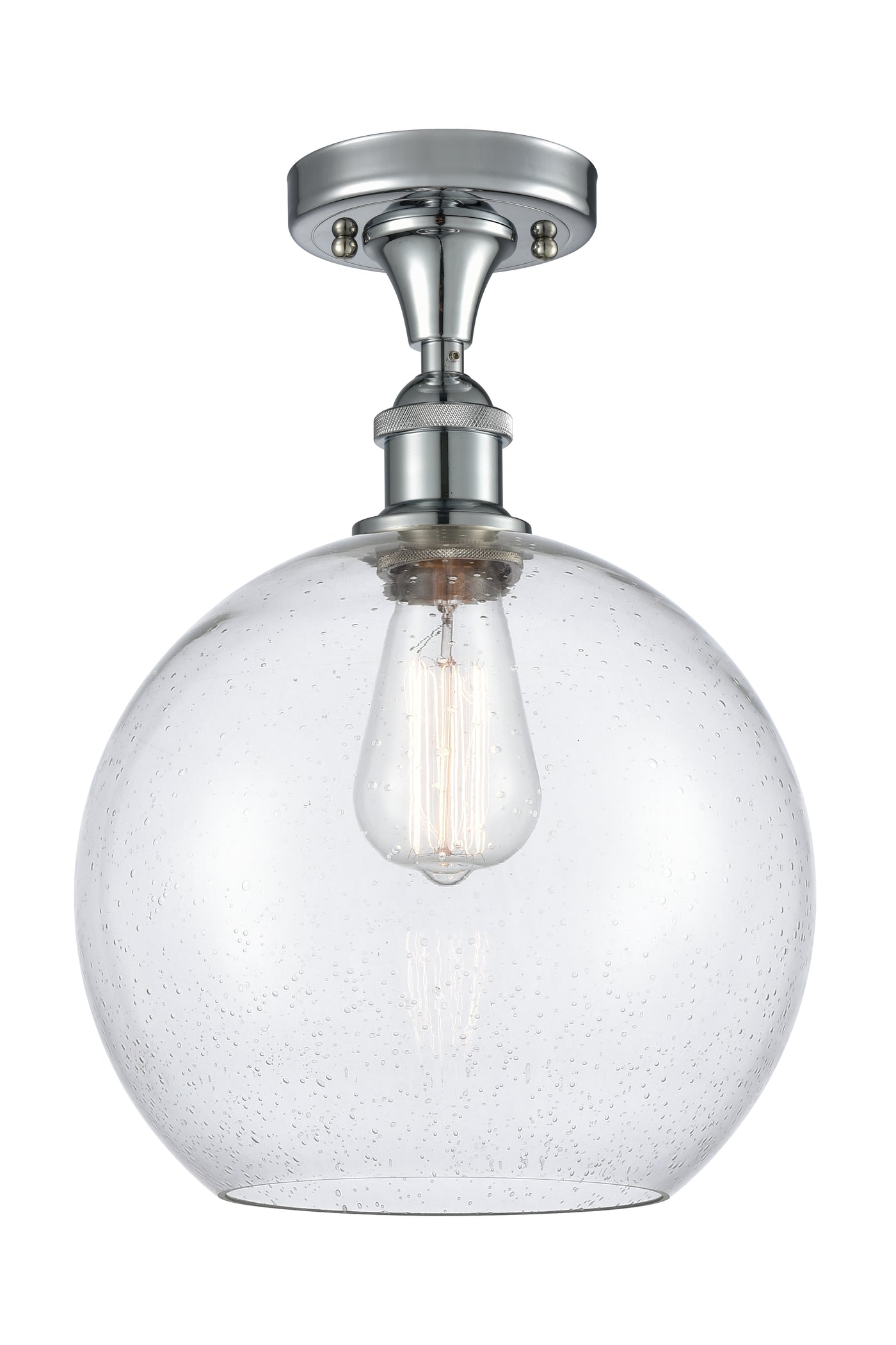 Ballston Semi-Flush Mount White Chrome Finish