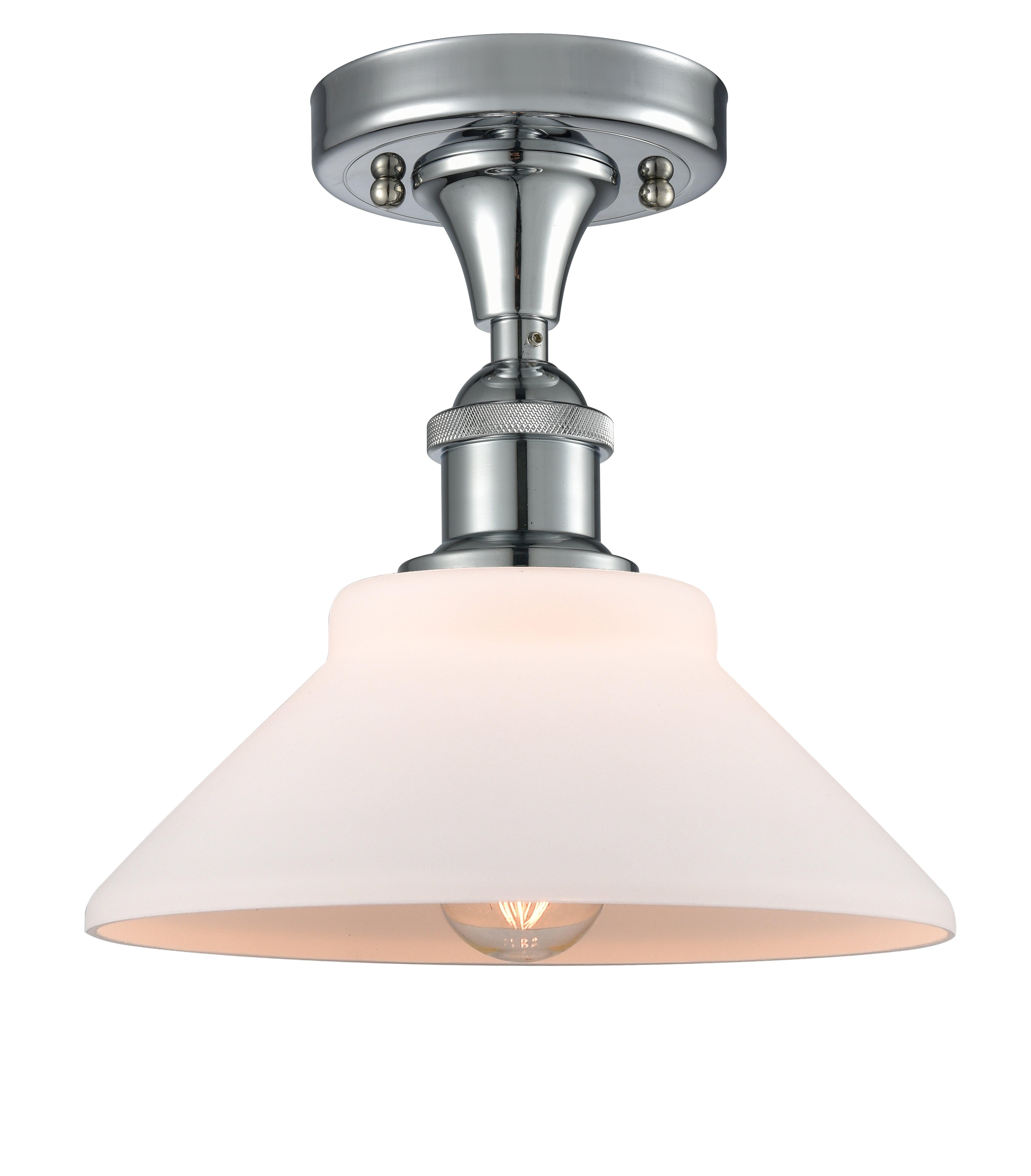 Ballston Semi-Flush Mount White Cast Brass
