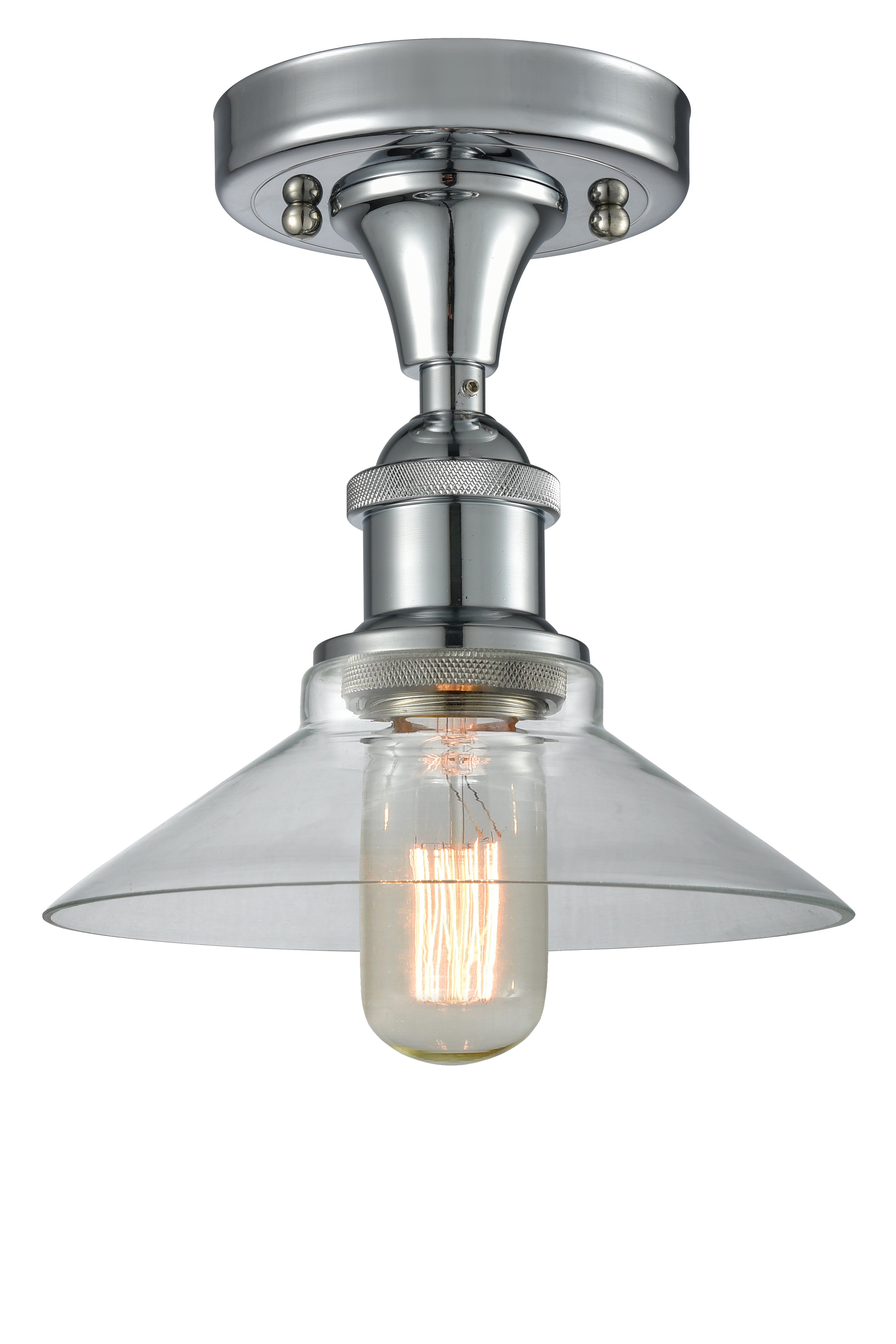 Ballston Semi-Flush Mount White Cast Brass