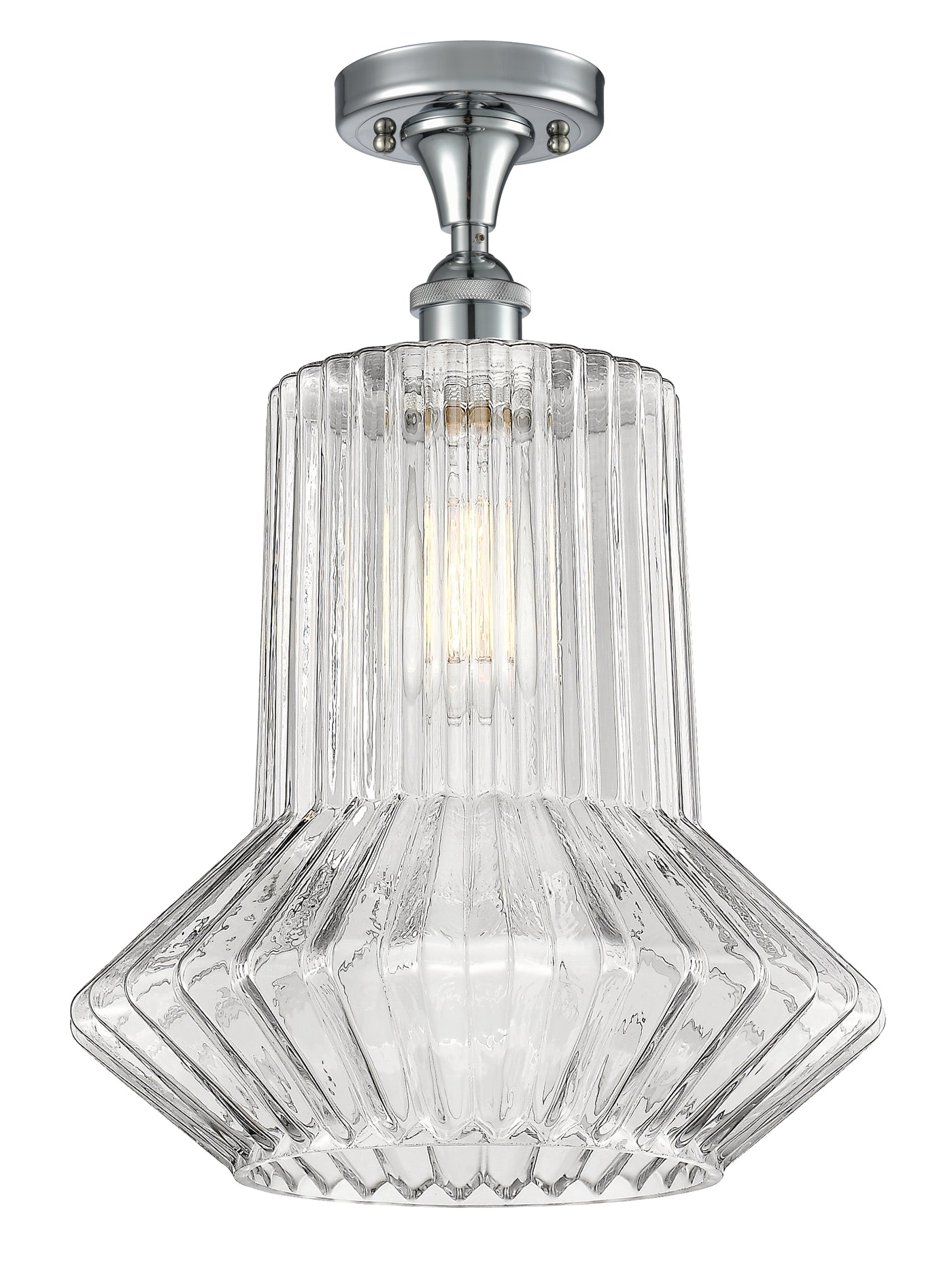 Ballston Semi-Flush Mount - Clear Fluted Shade