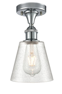 Ballston Semi-Flush White Chrome Cast Brass