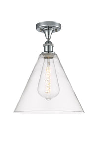 Ballston Semi-Flush Mount White Chrome Brass