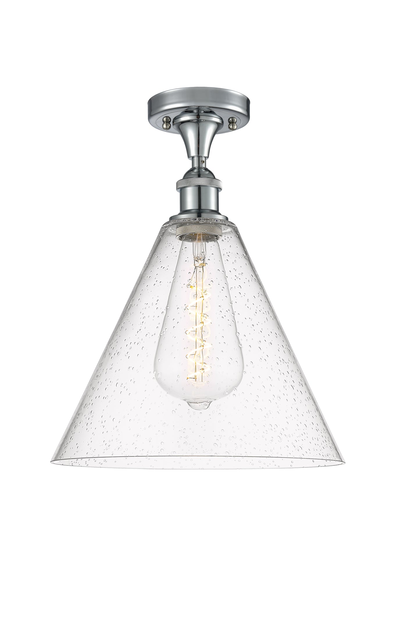 Ballston Semi-Flush Mount White Chrome Brass