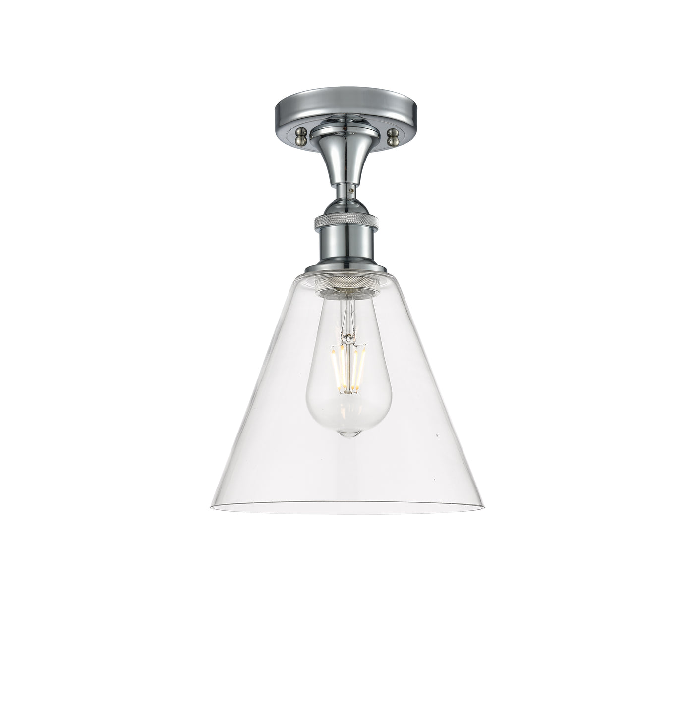 Ballston Semi-Flush Mount White Polished Chrome