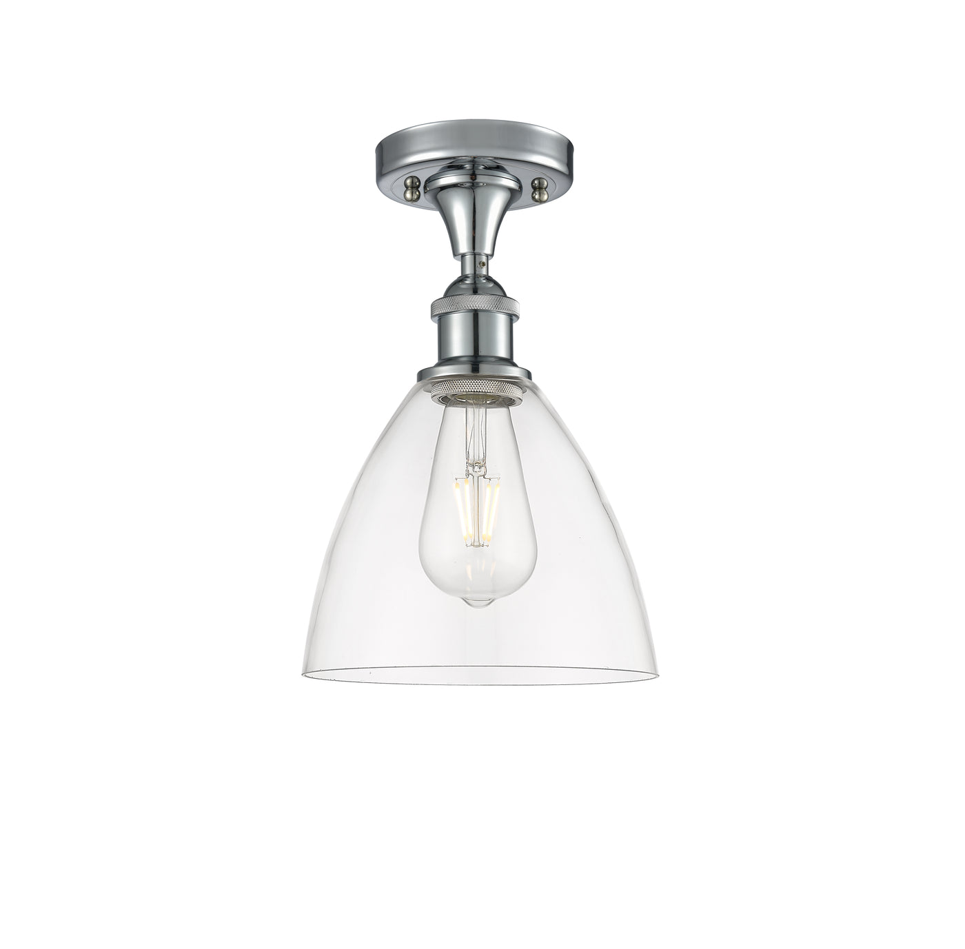 Ballston Semi-Flush Mount Cast Brass Chrome