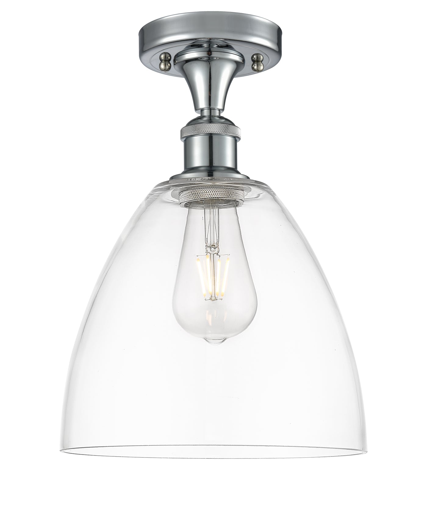 Ballston Semi-Flush Mount Cast Brass White