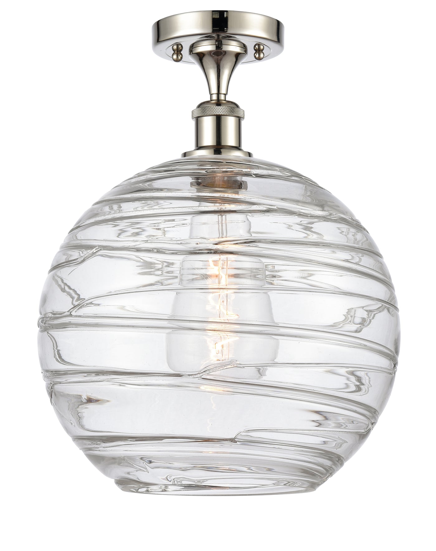 Ballston Semi-Flush Mount Chrome White