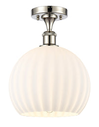 Ballston Semi-Flush Mount White Glass Brass