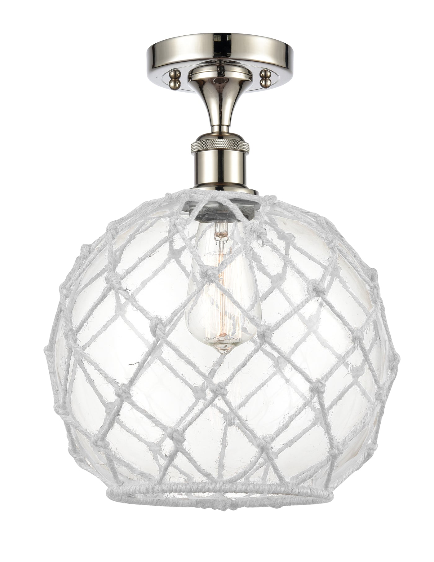 Ballston Semi-Flush Mount White Chrome