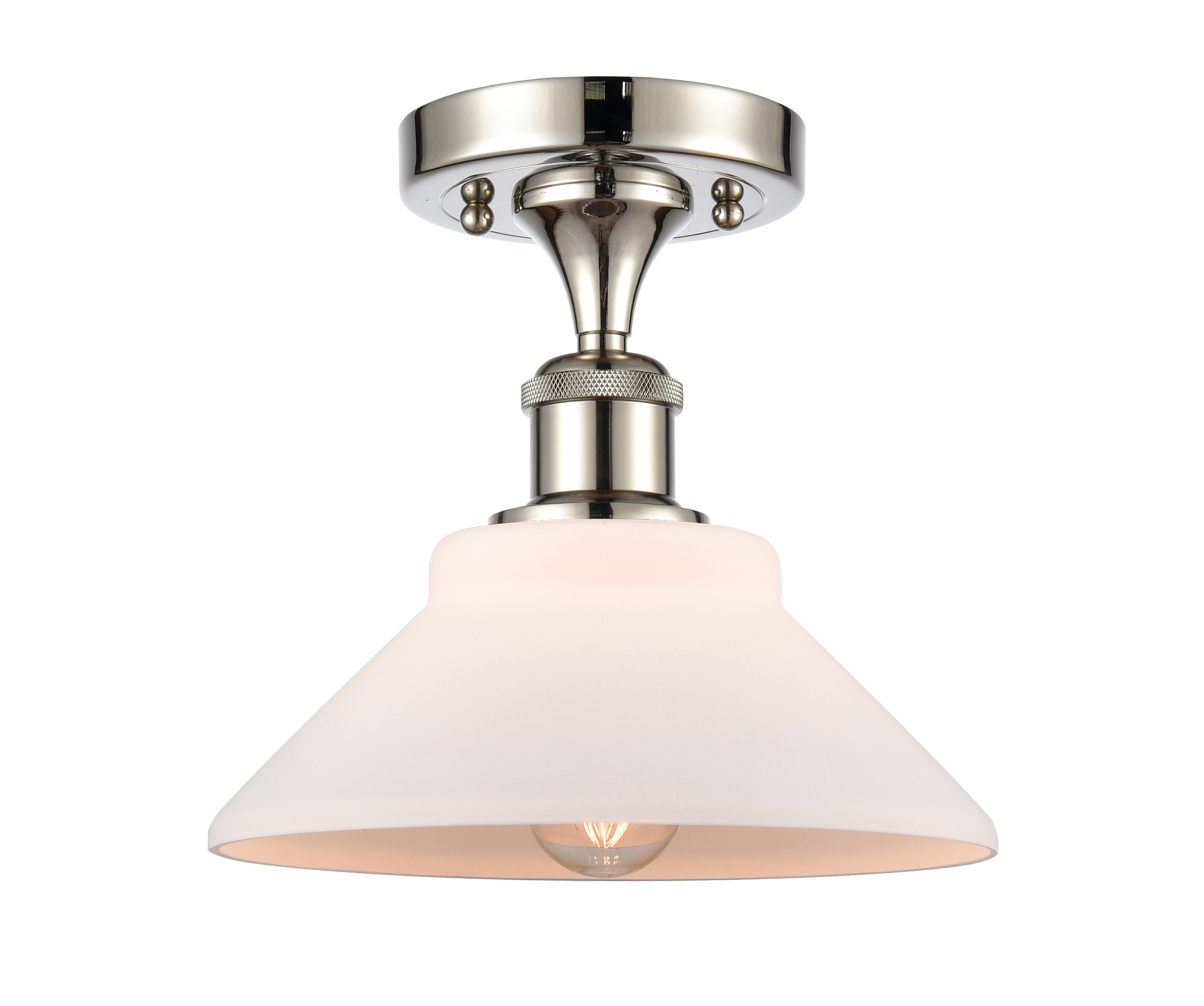 Ballston Semi-Flush Mount White Cast Brass