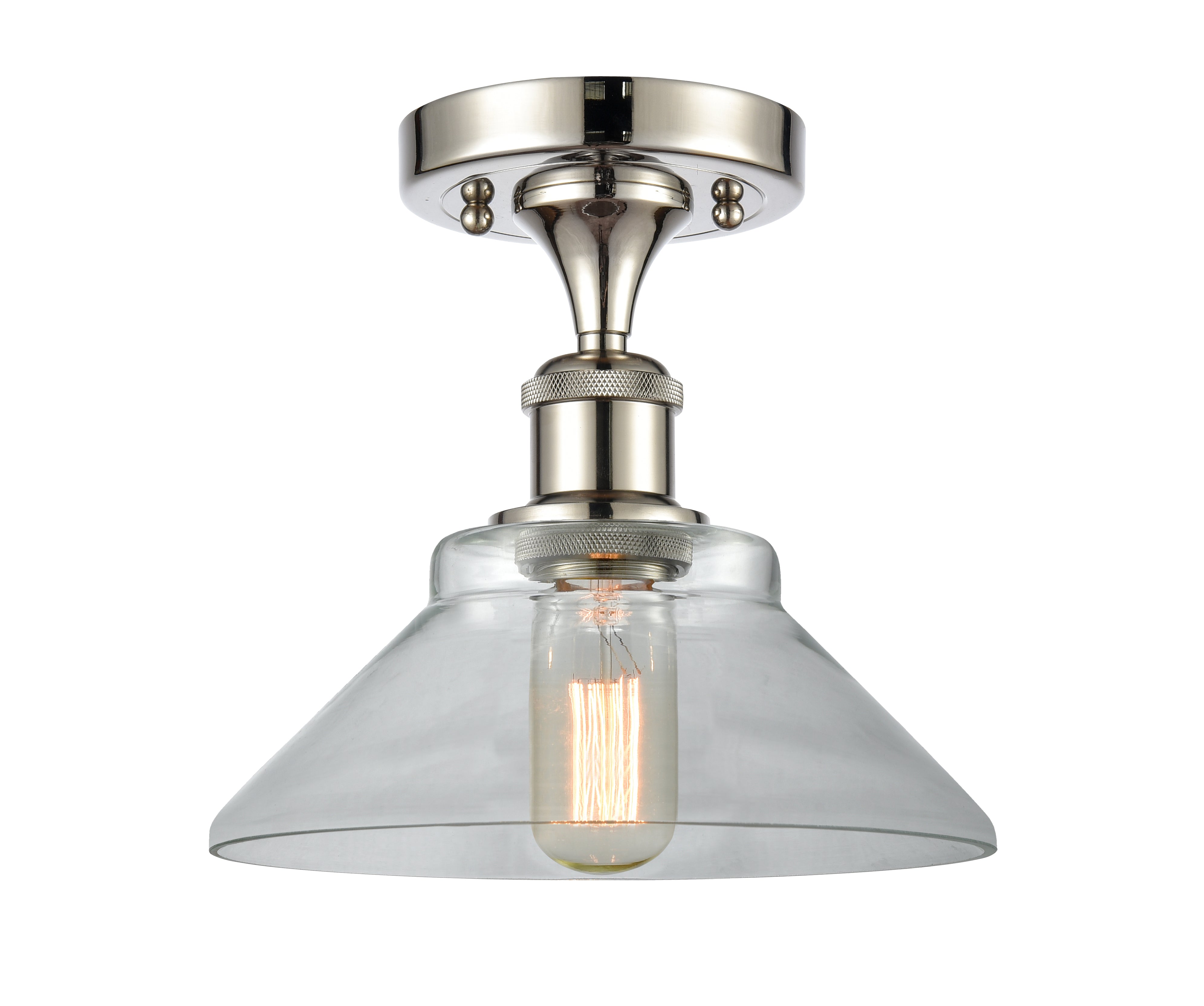 Ballston Semi-Flush Mount White Cast Brass