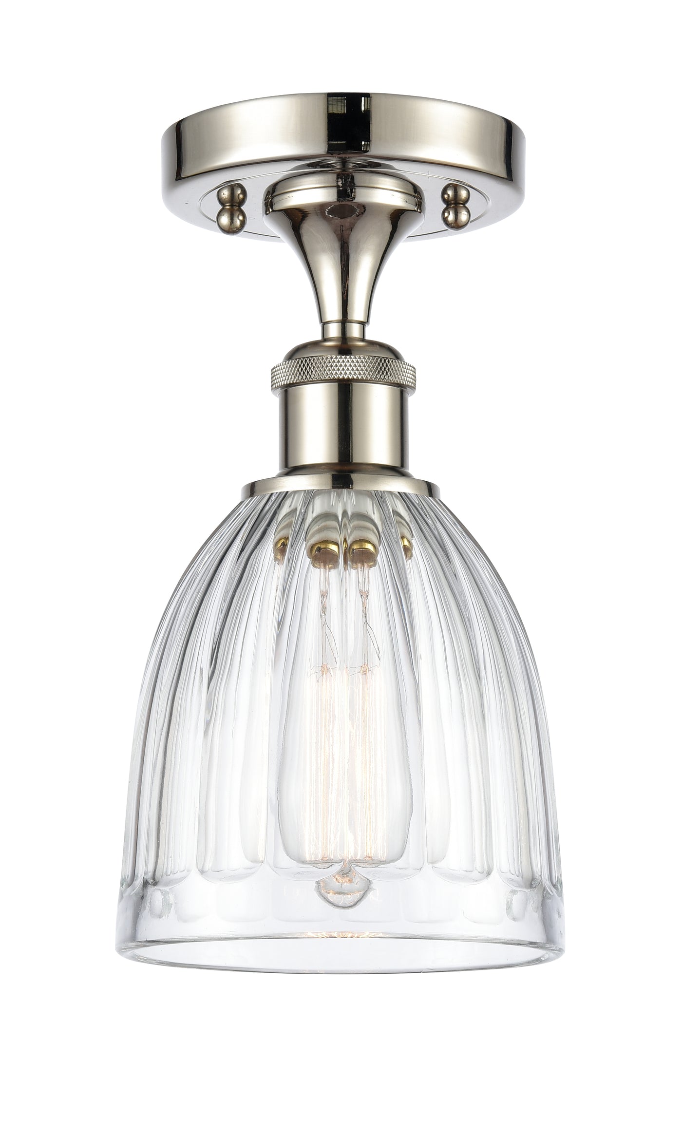 Ballston Semi-Flush Mount White Polished Chrome