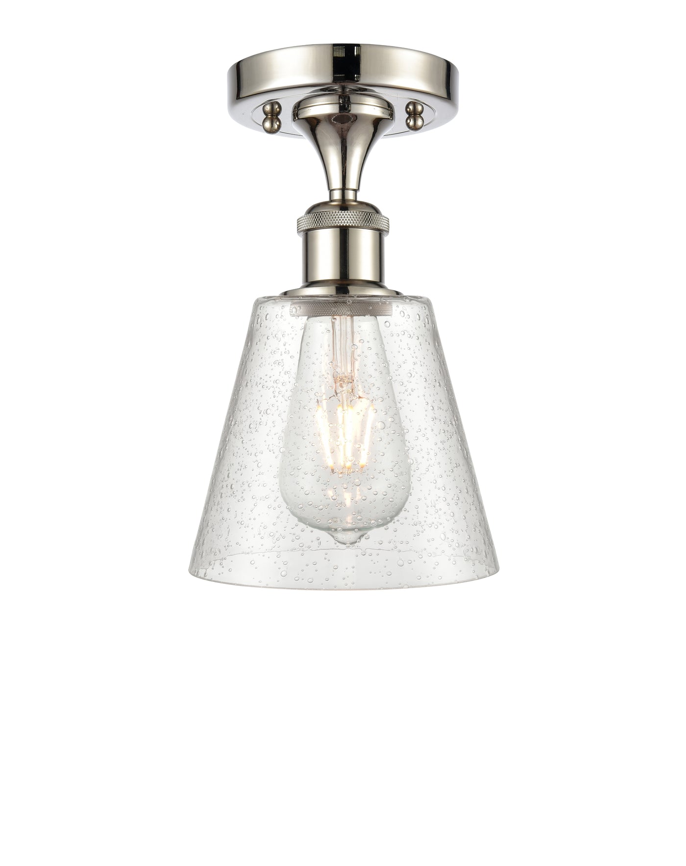 Ballston Semi-Flush White Chrome Cast Brass