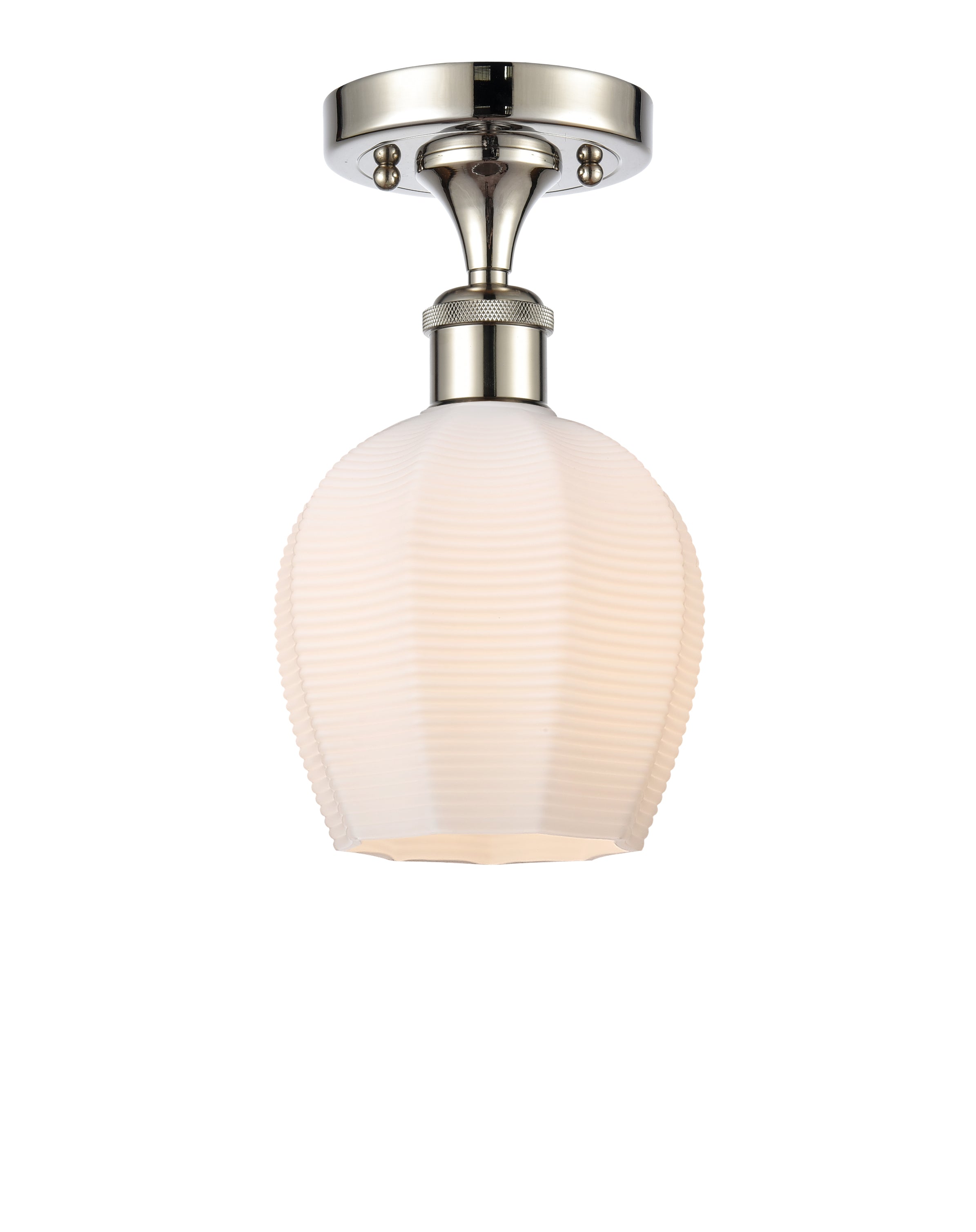 Ballston Semi-Flush Mount White Chrome