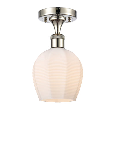 Ballston Semi-Flush Mount White Chrome