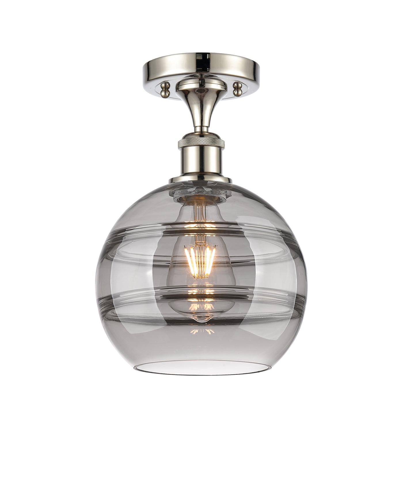 Ballston Semi-Flush Mount White Chrome