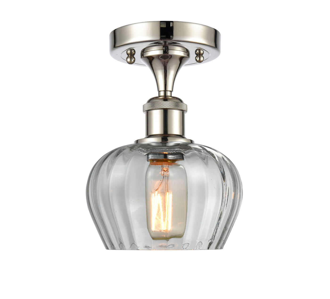 Ballston Semi-Flush Mount White Chrome