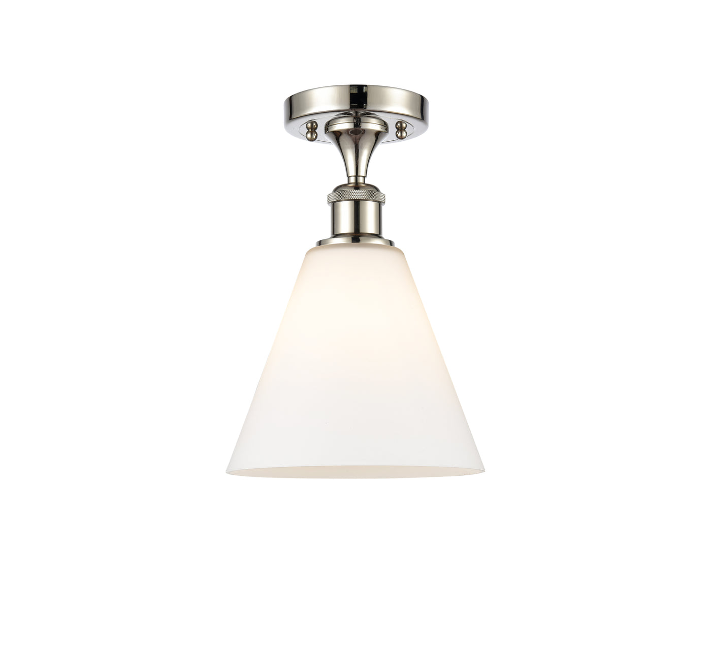 Ballston Semi-Flush Mount White Polished Chrome