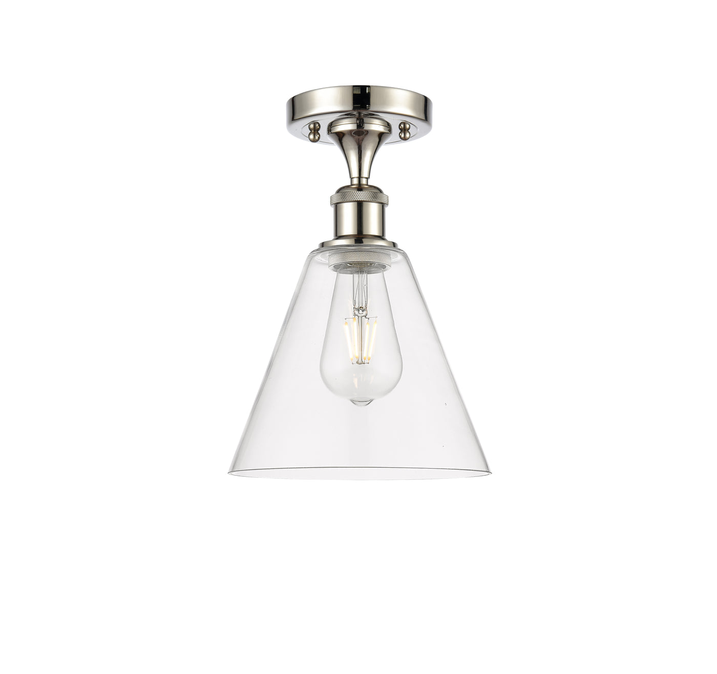 Ballston Semi-Flush Mount White Polished Chrome