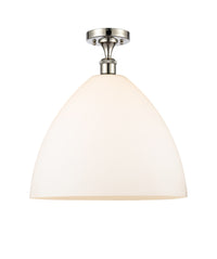 Ballston Semi-Flush Mount White Chrome Brass