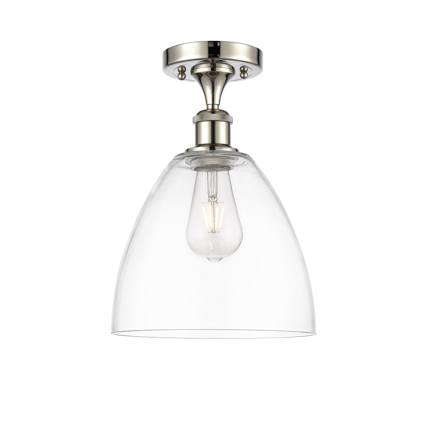 Ballston Semi-Flush Mount Cast Brass White