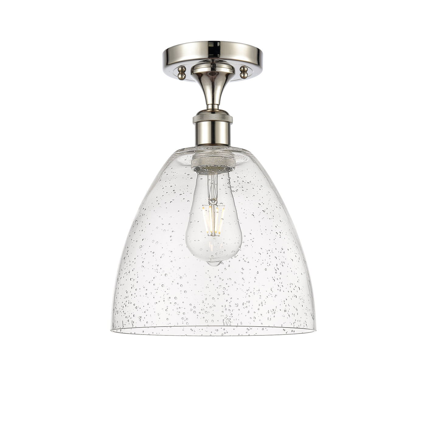Ballston Semi-Flush Mount Cast Brass White