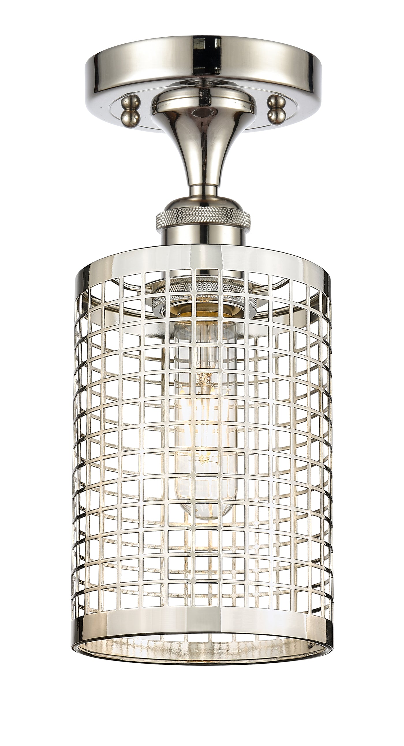 Ballston Semi-Flush Mount Polished Nickel