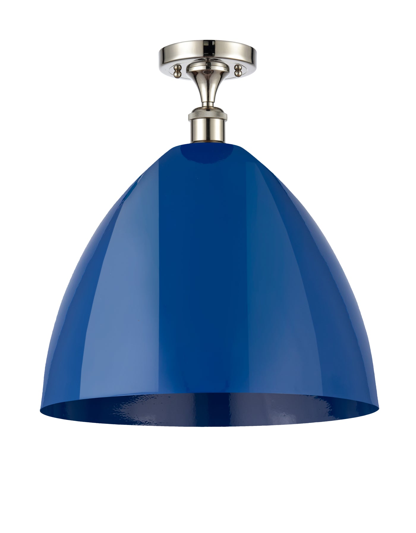 Ballston Semi-Flush Mount White Chrome Brass