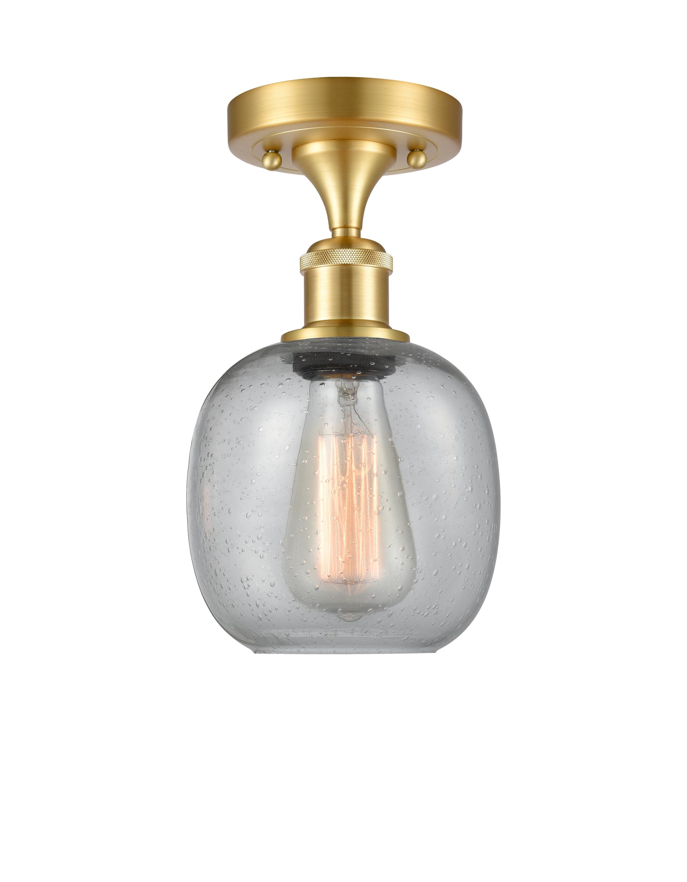Ballston Semi-Flush Mount Satin Nickel 8 Inch