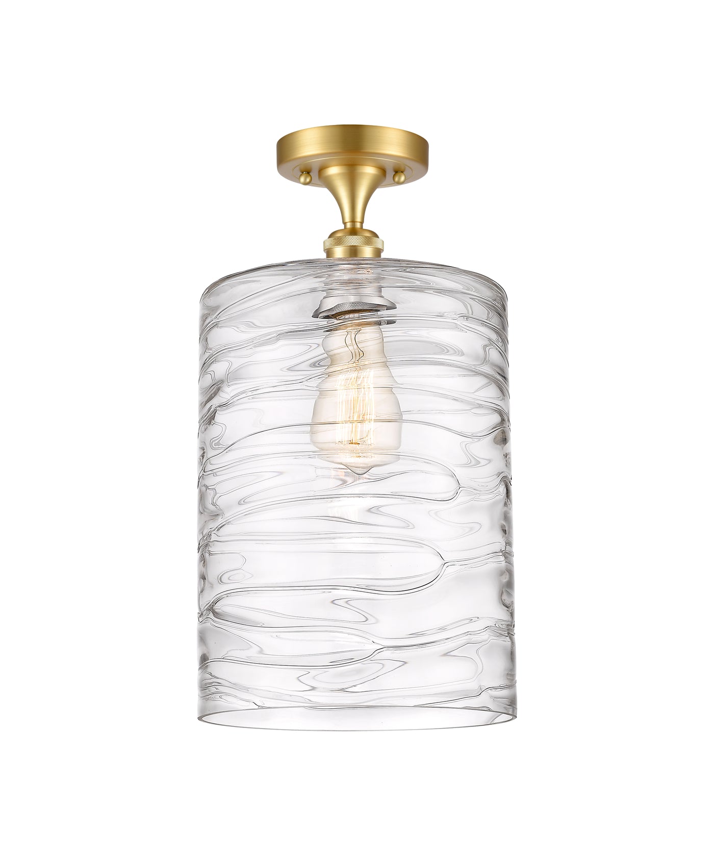 Ballston Semi-Flush Mount - Brass Glass Elegance