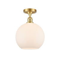 Ballston Semi-Flush Mount White Chrome Finish
