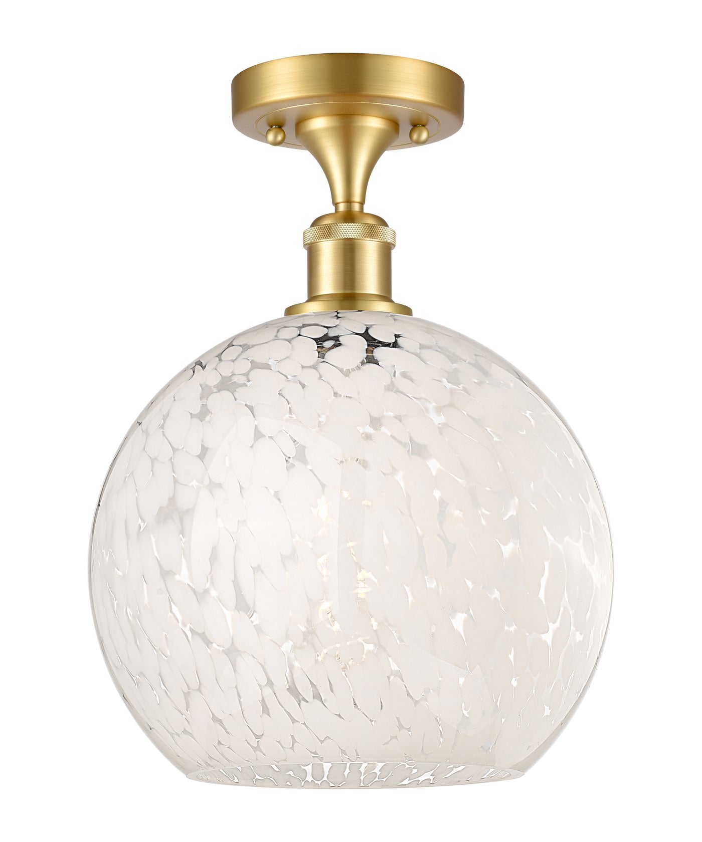 Ballston Semi-Flush Mount White Polished Chrome