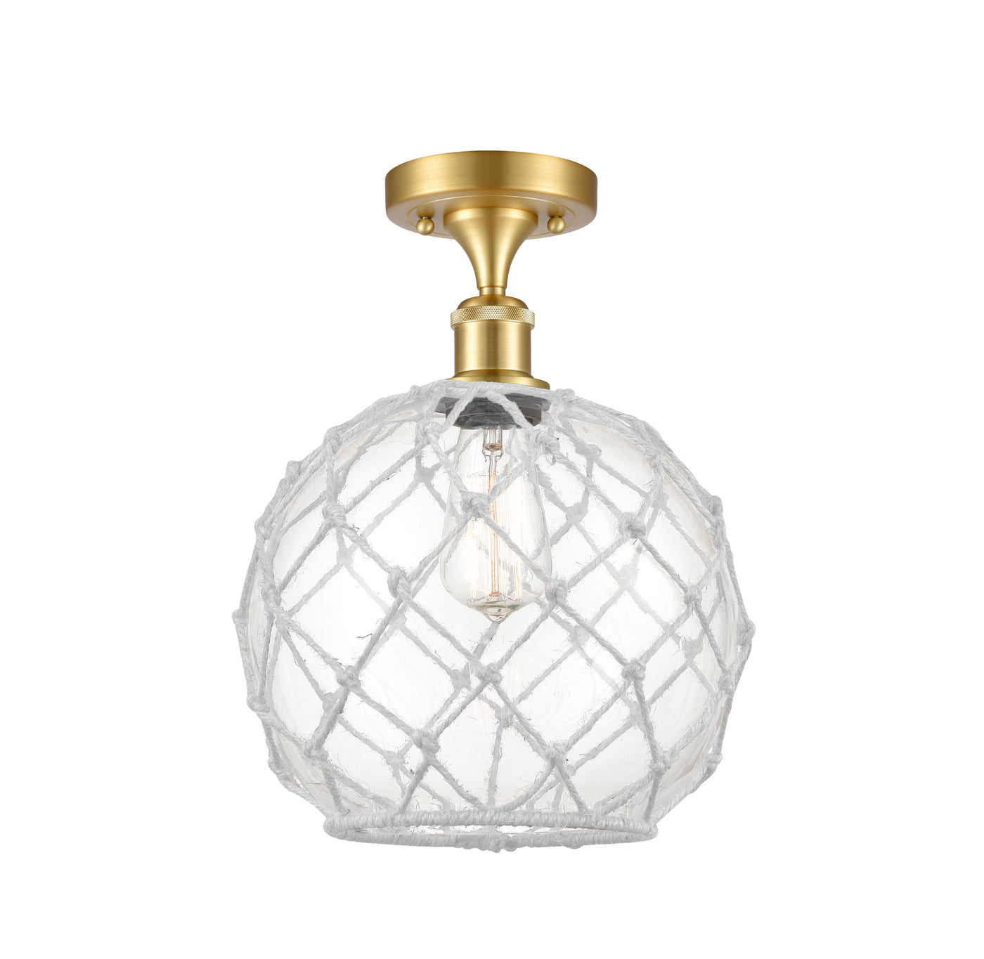 Ballston Semi-Flush Mount White Chrome