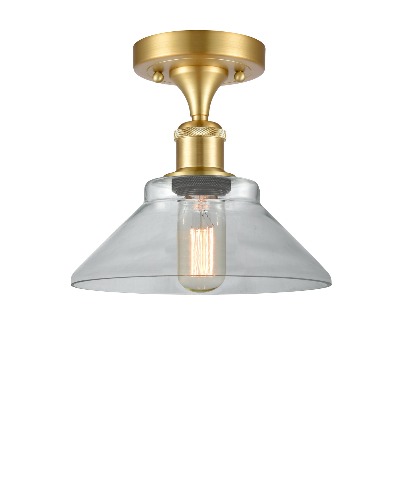 Ballston Semi-Flush Mount White Cast Brass