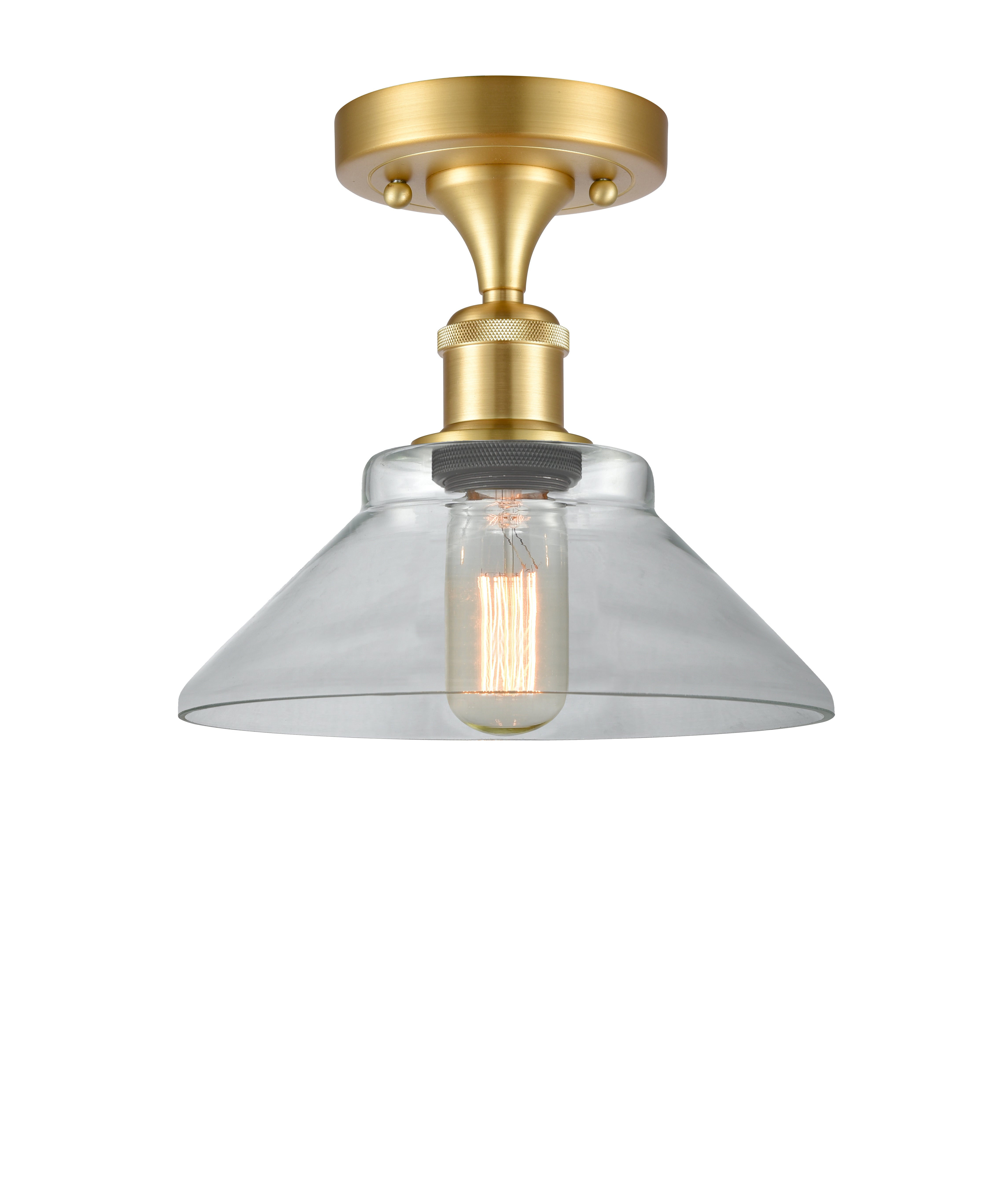 Ballston Semi-Flush Mount White Cast Brass