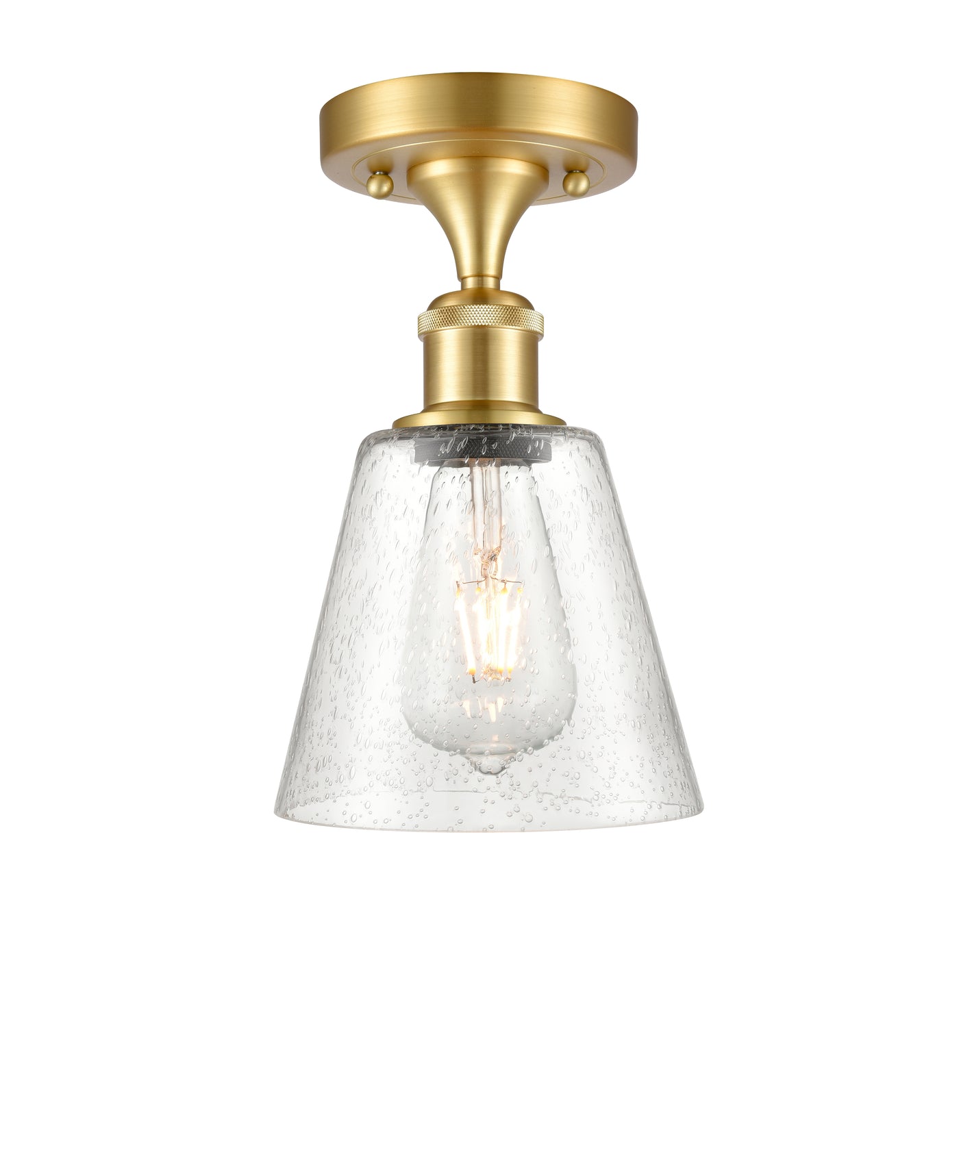 Ballston Semi-Flush White Chrome Cast Brass