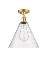 Ballston Semi-Flush Mount White Chrome Brass