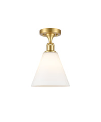 Ballston Semi-Flush Mount White Polished Chrome